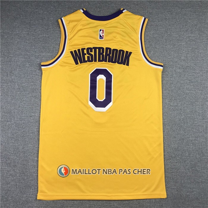 Maillot Los Angeles Lakers Russell Westbrook NO 0 Icon 2020 Jaune